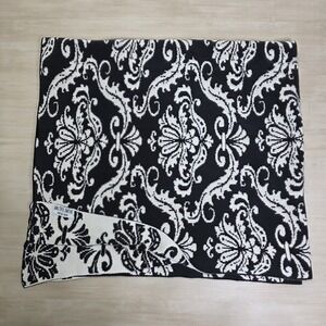 Walter E Smithe Throw Blanket Damask Print Black White 56 x 50